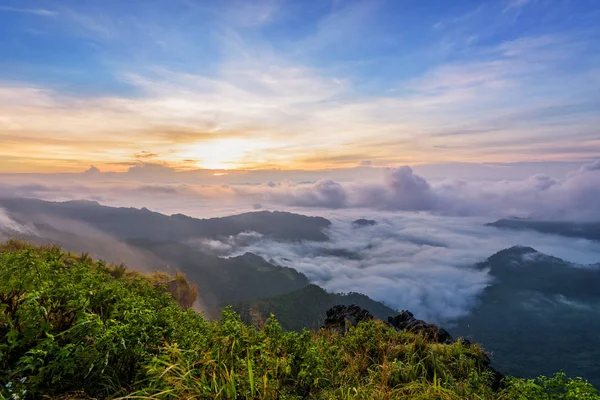 Alba sul Phu Chi Fa Forest Park, Thailandia — Foto Stock