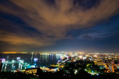 Pattaya Şehri Tayland 'da gece manzarası simgesi