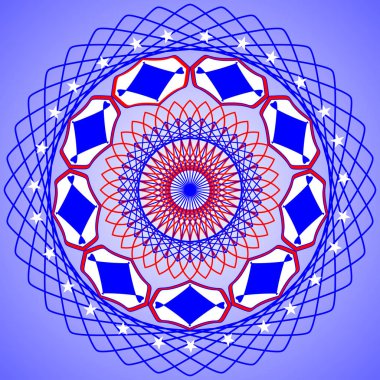 Yuvarlak simetrik desen. Kaleydoskop mandala.