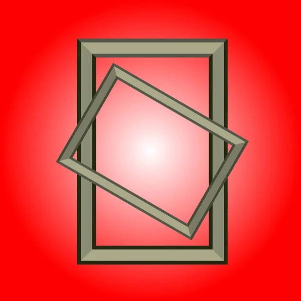 Дві прямокутні реалістичні рамки зображення на червоному тлі. Векторні ілюстрації . — стоковий вектор