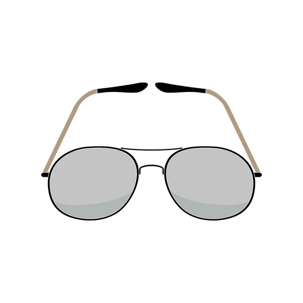 Óculos de sol hipster na moda em um fundo branco. Projeto plano vetorial . — Vetor de Stock