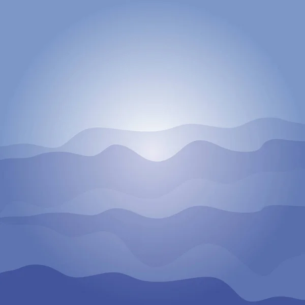 Абстрактний синій фон зі стилізованими морськими хвилями. Векторний плоский дизайн . — стоковий вектор