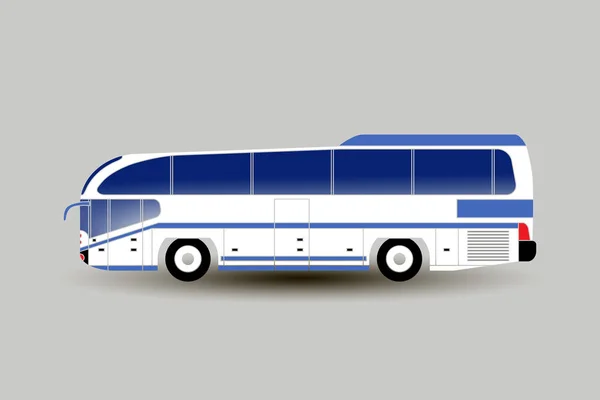 Moderna intercity eller turist buss på grå bakgrund. Flat vektorillustration. — Stock vektor