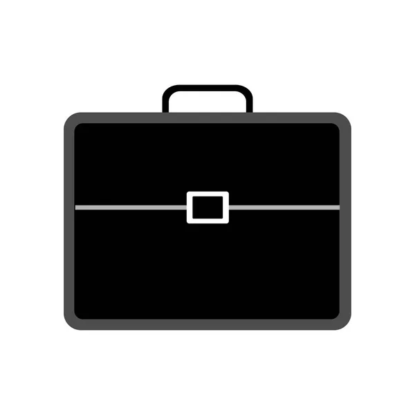 Schwarze Aktentasche mit Schloss für Geschäftsmann auf weißem Hintergrund. Vektor flach. — Stockvektor