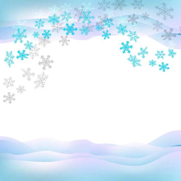 Xmas vector with clouds, snowflakes and snowdrifts — ストックベクタ