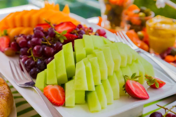 Fruitsalade Lentefeest Picknick Evenement — Stockfoto