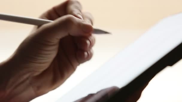 Graphic Designer Dessin Sur Tablette Numérique Avec Stylet Numérique — Video