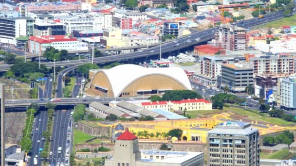 Cidade Cabo África Sul Outubro 2019 Vista Elevada Estradas Movimentadas — Vídeo de Stock