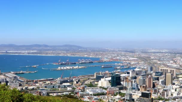 Cidade Cabo África Sul Outubro 2019 Vista Elevada Área Portuária — Vídeo de Stock