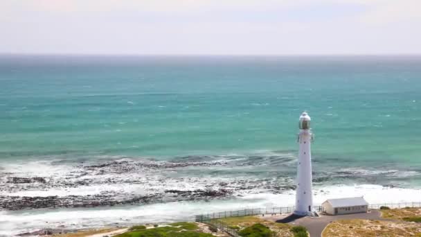 Time Lapse Video Wind Waves Slongkop Lighthouse Kommetjie Cape Town — стокове відео