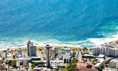 Cape Town 'daki Green Point kıyı banliyösünün manzarası yükseldi.