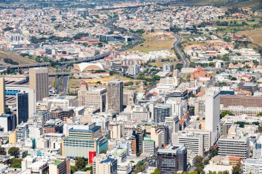 Cape Town Güney Afrika Merkez Ticaret Bölgesi 'nin yüksek görünümü