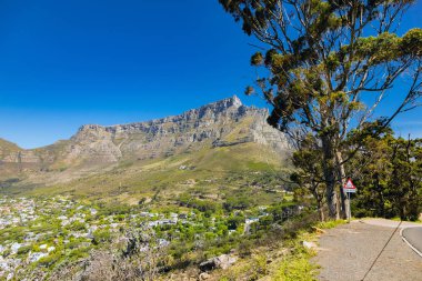 Cape Tow 'daki Sinyal Tepesinden Masa Dağı manzarası