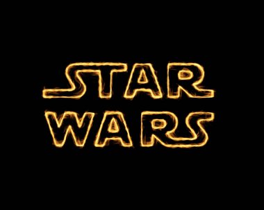 Yıldız Savaşları Simgesi Logosunda Blac 'a karşı Sarı Yanan Alevler Efekti