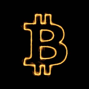 Şifreleme Para Birimi Simgesi Üzerinde Yanan Alev Efekti