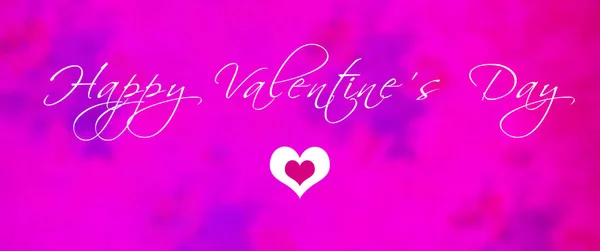 Gelukkige Valentijnsdag Script over roze en paarse bloemen patroon — Stockfoto