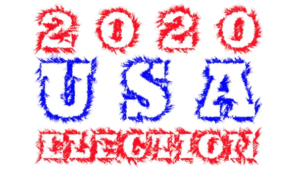 Efecto Las Llamas Rojas Azules 2020 Usa Texto Las Elecciones —  Fotos de Stock