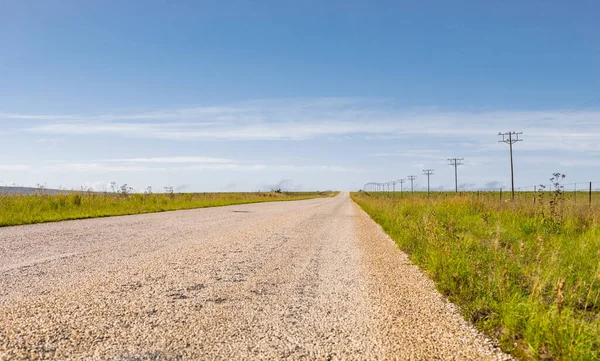 Vue Une Route Campagne Vide Dans Région Agricole Sud Africaine — Photo