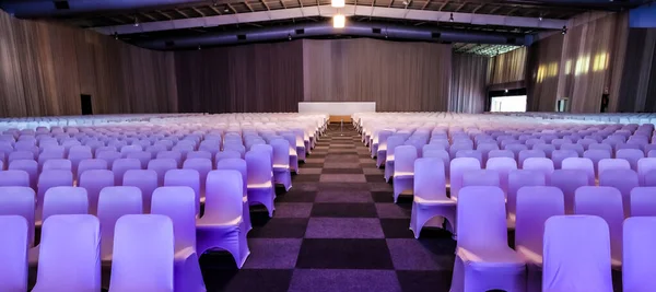 Rows Empty Chairs Large Conference Hall Corporate Convention Lecture — Stock Photo, Image