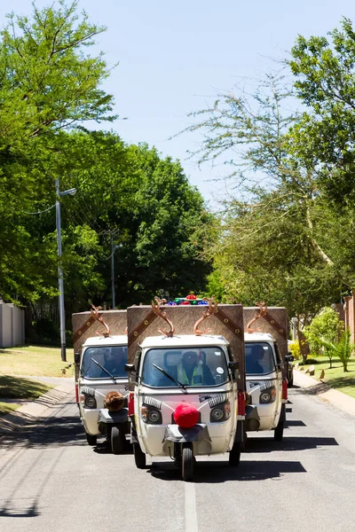 Johannesburg Zuid Afrika Oktober 2014 Kleine Tuktuk Kruidenierswinkel Home Bezorging — Stockfoto