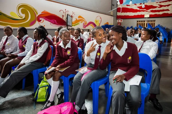 Johannesburg Südafrika Januar 2015 Afrikanische Grundschüler Sitzen Einem Klassenzimmer — Stockfoto