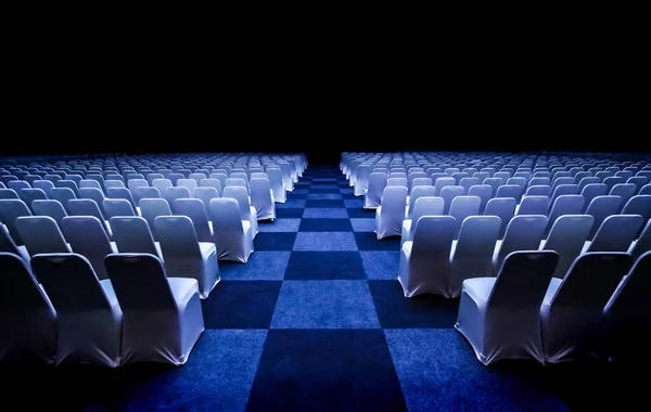 Rows Empty Chairs Large Conference Hall Corporate Convention Lecture — Stock Photo, Image