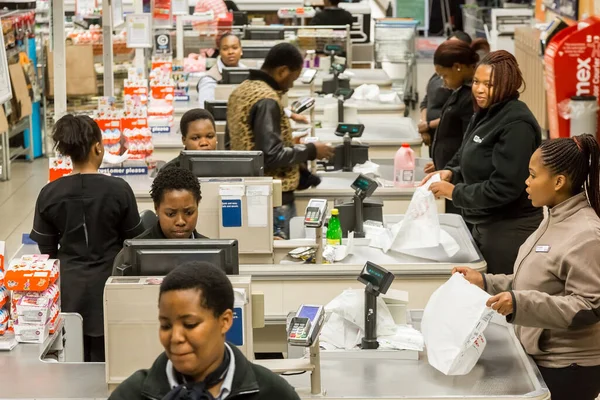 Johannesburg Güney Afrika Şubat 2017 Yerel Pick Pay Süpermarket Kasiyerleri — Stok fotoğraf