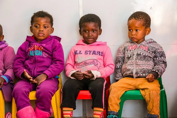 Soweto South Africa July 2016 Young African Prechool Kids Kindergarten — стоковое фото
