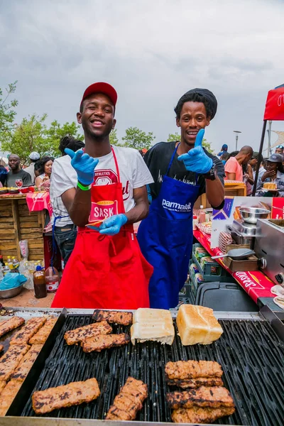 Soweto South Africa September 2017 Diverse African Vendors Cooking Serving — Stock Photo, Image