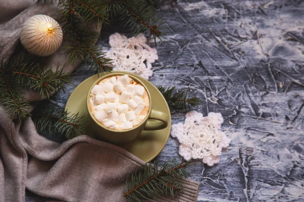 Christmas Stuff Cup Coffee Marshmallows — Stock Photo, Image