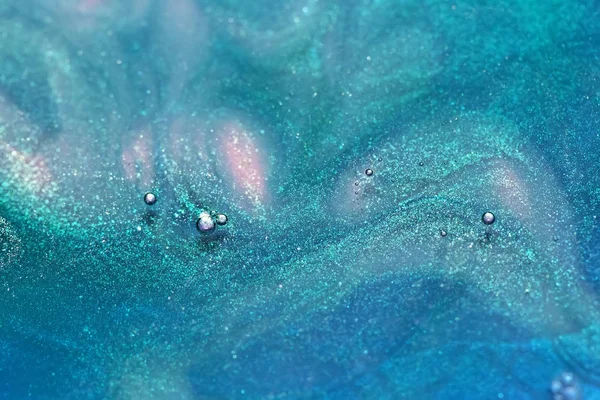 Macro Shot Tinta Álcool Azul Rosa Dissolvendo Água Fundo Abstrato — Fotografia de Stock