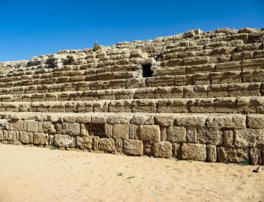 İsrail antik Hipodrom seyirci için banklar