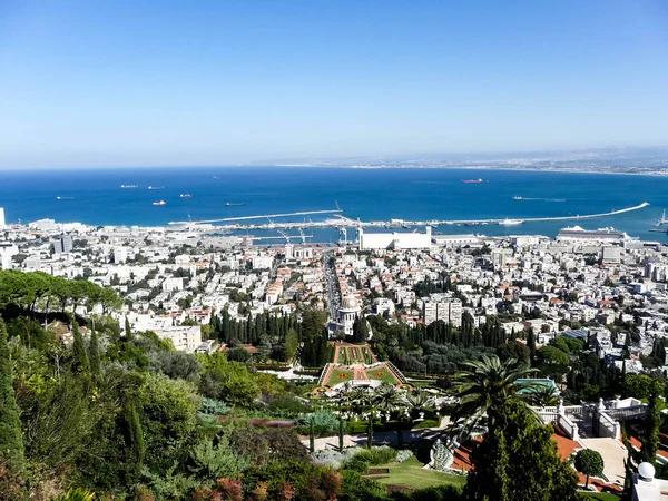 Haifa Bahai bahçelerde üzerinden görünüm