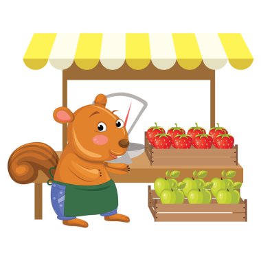 Vektör çizim karikatür Manav sincap