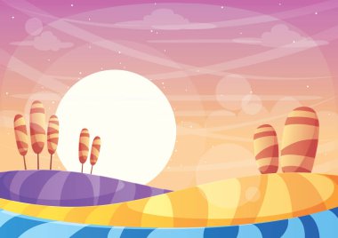 Sıcak günbatımı manzara