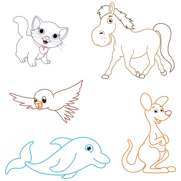 Vectorillustratie van een Cartoon-dieren — Stockvector