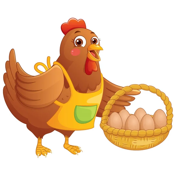 Vector Illustration Of Cartoon Chicken — Stock Vector