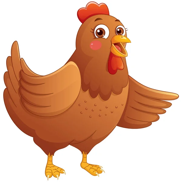 Vektor illustration av tecknad kyckling — Stock vektor