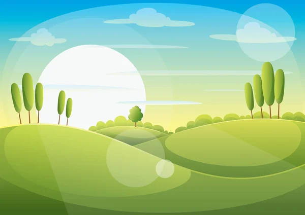 Green Vector Landscape — Stock Vector