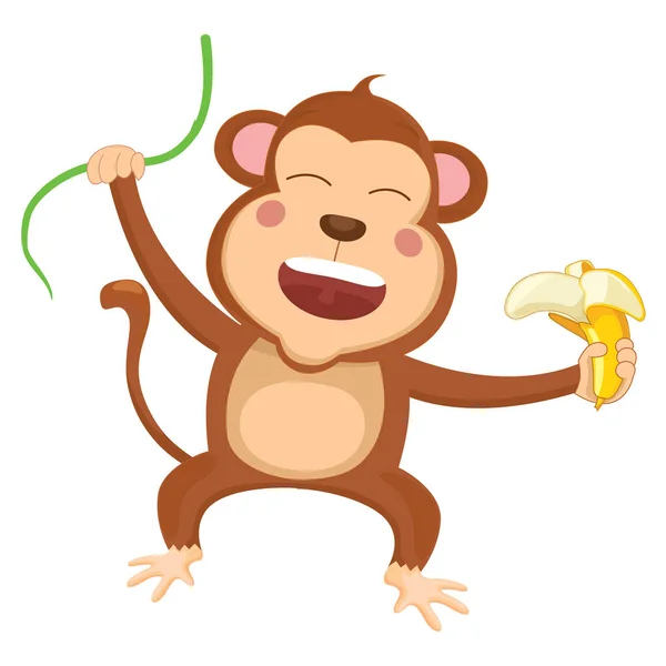Векторная иллюстрация мультяшной обезьяны — стоковый вектор