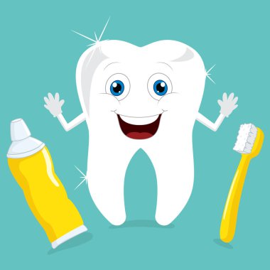 Çizgi film dişinin vektör çizimi