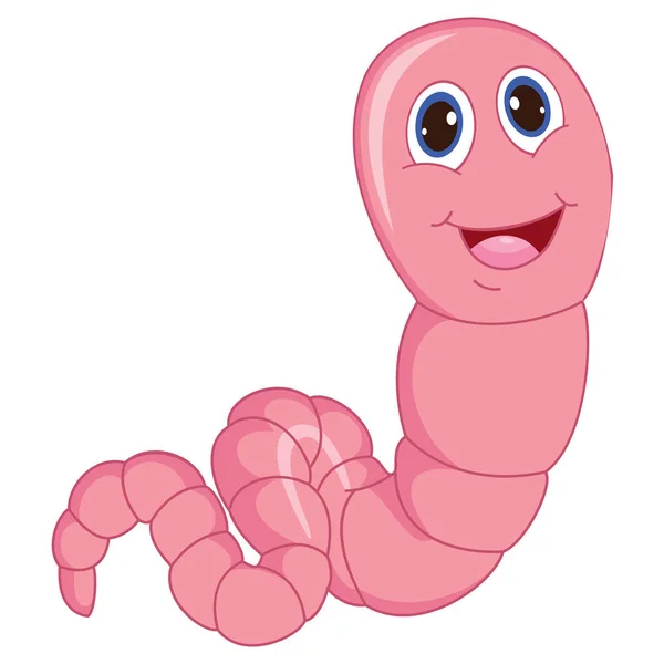 Illustrazione vettoriale del verme dei cartoni animati — Vettoriale Stock
