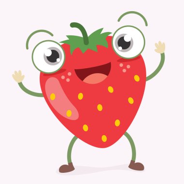 Çilek karakter vektör çizim