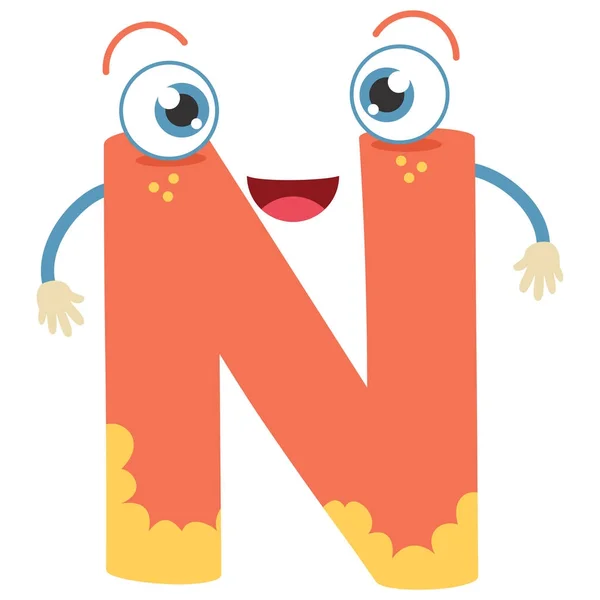 Illustrated Letter N — Stock Vector