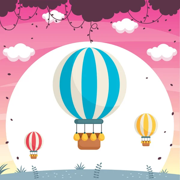 Hot Air Balloon Vector Illustration — Stock Vector