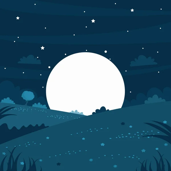 Nacht scene vector illustratie — Stockvector