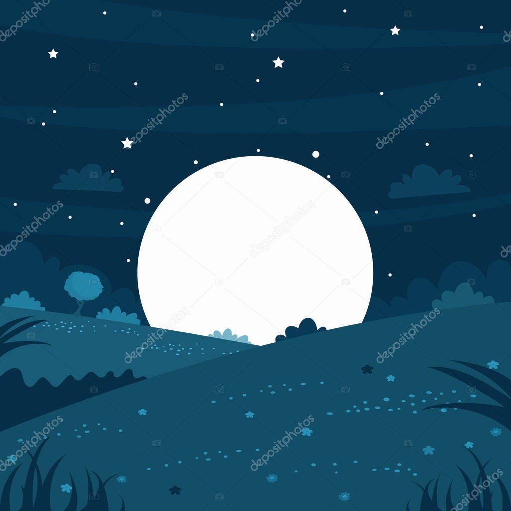 Night Scene Vector Illustration