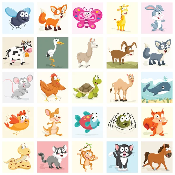 Dieren vector illustratie set — Stockvector