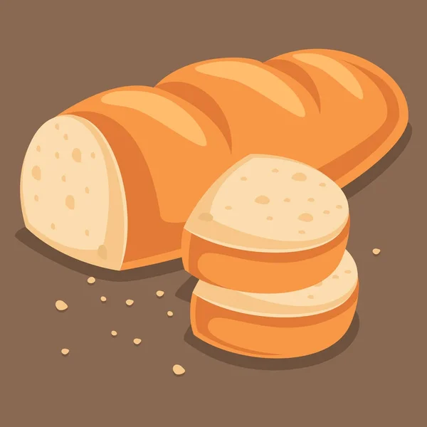 Düz Ekmek Vektör Çizim — Stok Vektör