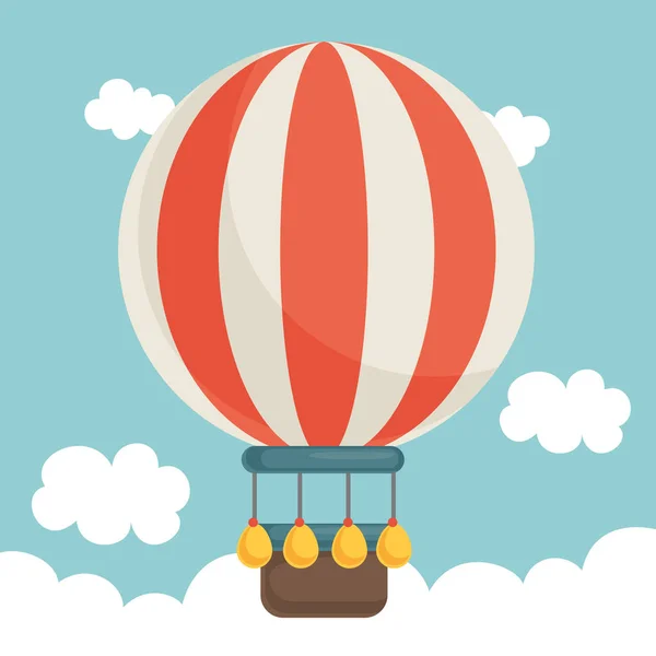 Horkovzdušný Balónový Vektor Ilustrace — Stockový vektor